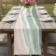 thumbnail image 4 of Ombre Green Ocean Table Runner 70 Inches, Coastal Waves Beach Gradient Bed Runner Dresser Scarves Tabletop for Indoor Outdoor Parties/Ceremony/Banquet, 13" x 70", 4 of 9