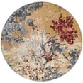 thumbnail image 2 of Unique Loom Outdoor Modern Collection Area Rug - Foliage (5' 3" Round Multi/Gray), 2 of 9