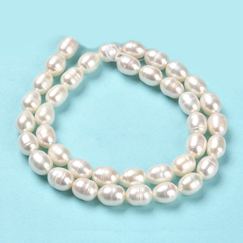 1strand Cultured Freshwater Pearl Beads Strands Rice Grade 2A Linen 7~8x7mm Hole: 0.7mm about 41~42pcs/strand 14.17~14.37 inch(36~36.5cm)