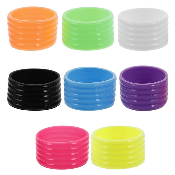 8Pcs Tennis and Badminton Racket Grip Rings Silicone Handle Bands for Sweat Absorption and Secure