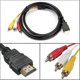 thumbnail image 3 of For Hdmi To Rca Cable, For Hdmi Male To 3-rca Male Video Audio Cable Connector A, 3 of 5