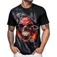 thumbnail image 2 of adaychics Mens Skull T Shirts Crewneck Novelty T-Shirt Graphic Tees Short Sleeve Tops for Daily Wear Holiday Party, 2 of 7