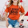 thumbnail image 2 of PMVFHDE Hauts pour Filles Grande Taille Hauts pour Filles T-Shirts pour Filles T-Shirts Graphiques Garçon et Fille Mode Décontractée Imprimé Col Rond Manches Courtes T-Shirt Haut Orange, 10-11 Ans, 2 of 4