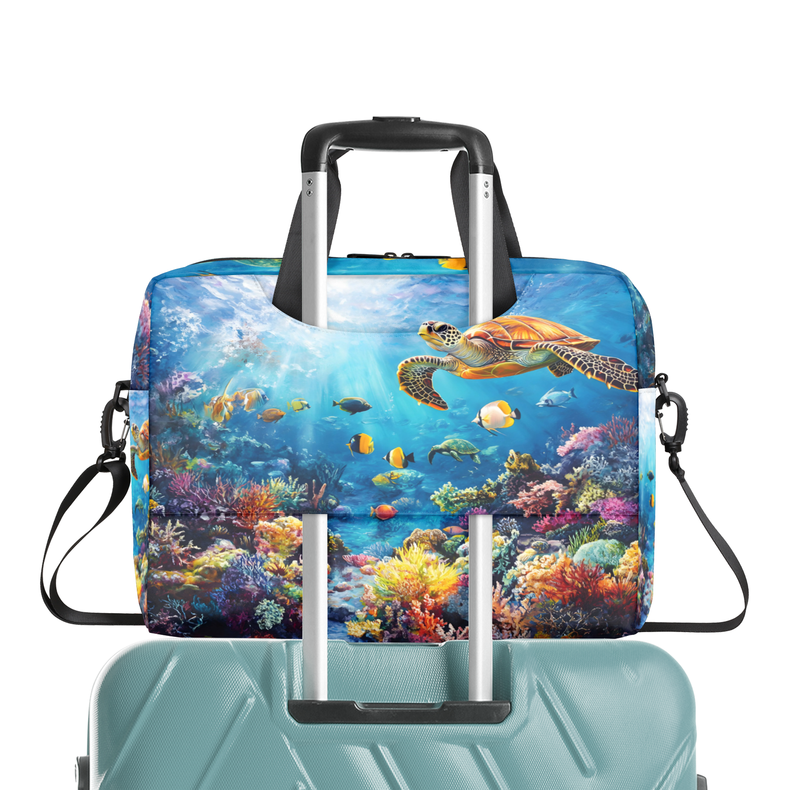 Herdesigns Sea Turtles Laptop Bag for Women Men, Computer Case Briefcase Messenger Bags, 15-15.6 inch Laptop Sleeve Shoulder Bag