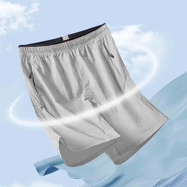 pstuiky Pantalones cortos para hombre, Pantalones cortos casuales holgados de color liso con cremallera, bolsillo, cordón y cintura elástica para hombre Pantalones cortos de golf