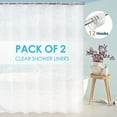 thumbnail image 1 of Dznils Cortina de Ducha Extra Larga de PEVA Transparente con Ganchos Resistente a los Hongos, 70" Ancho x 78" Alto, Blanco Floral, Paquete de 2, 1 of 11