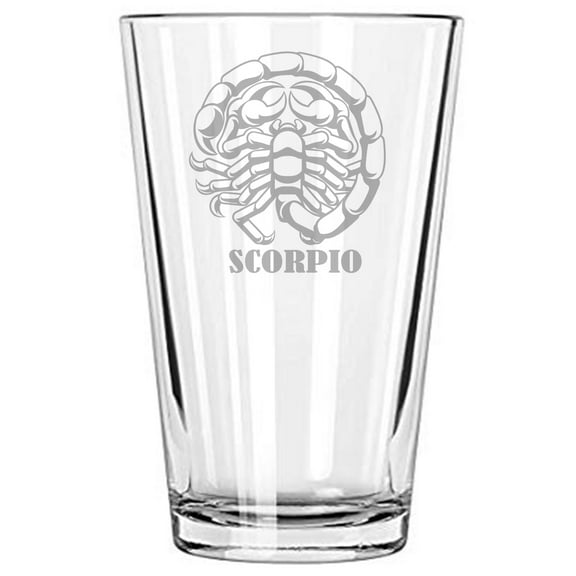 Zodiac Sign 16 oz beer glass Scorpio
