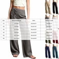 thumbnail image 4 of Girls Wide Leg Baggy Pants Drawstring Pants Cotton Linen Pants loose fit Trousers 4T-13T, 4 of 7