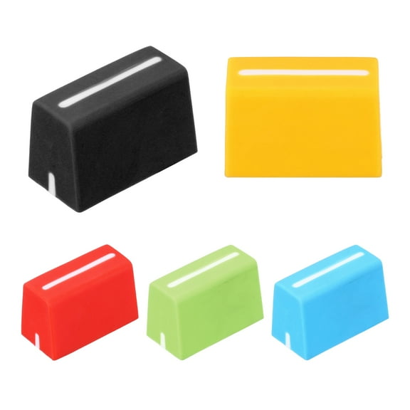 Uxcell Universal Fader Knobs, Multi-Color Mixer Fader Caps Slider Potentiometer Replacement Rubber for DJ Controller Mixer Console, 5 Pack