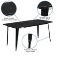 thumbnail image 5 of Emma + Oliver Commercial Grade 31.5" x 63" Rectangular Black Metal Indoor-Outdoor Table, 5 of 9
