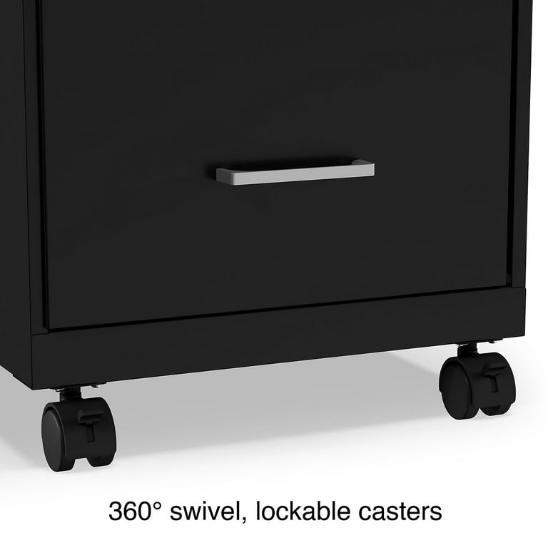 Staples 2-Drawer Vertical File Cabinet, Locking, Letter, Black, 25D (25157d)