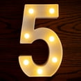 thumbnail image 1 of Yorulory LED Number Lights Sign Light Up Number Sign for Night Light Wedding Birthday Party Battery Powered Christmas Lamp Home Barï¼ˆ5ï¼‰, 1 of 15