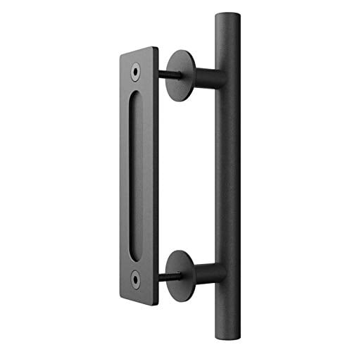 Black Rustic Iron Pull Entry Handles Stainless Steel Gate Pulls Heavy Duty Metal Door Handle for Grab