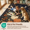 thumbnail image 4 of Design&I 8'x10' Washable Area Rug Extra Large Skid-Resistant Low Profile Midnight Black Enchanted Autumn Nightscape Gothic Manor Amidst Festive Pumpkin for Living Room, Family, 4 of 7