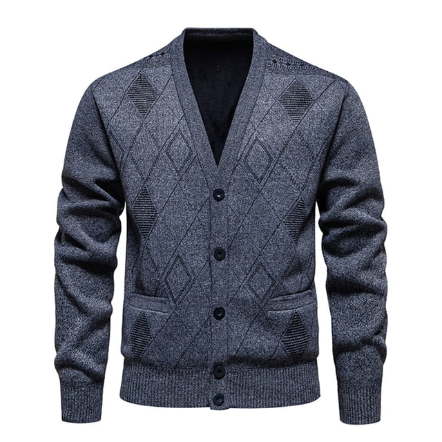 RKSTN Chandails pour Hommes Mode Décontractée Cardigan à Boutons Solide Col en V Manches Longues Blouse Chandail Mode Début d'Automne