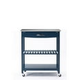 thumbnail image 2 of Boraam Holland Kitchen Cart With Stainless Steel Top - Navy Blue, 2 of 5