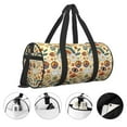 thumbnail image 5 of Fotbe 70s Hippie Style Pattern Foldable Sports Gym Bag with Wet Dry Pocket, Ultralight Travel Bag, Large Capacity Duffel Bag, Splash Proof Carry on Bag, Overnight Bag, Weekender Bag, 5 of 8