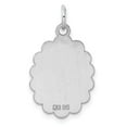 thumbnail image 5 of Auriga 925 Sterling Silver Rh-plt Engravable Polished Front/Satin Back Disc Charm (L-27mm, W-16mm), 5 of 6