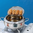 thumbnail image 2 of BZOTY Stainless Steel Deep Fryer 2025 New Japanese Deep Fryer Pot Stainless Steel Deep Frying Pan With Lid Temperature Control & Oil Drip Drainer Filter Rack For Kitchen Home Use-B, 2 of 4