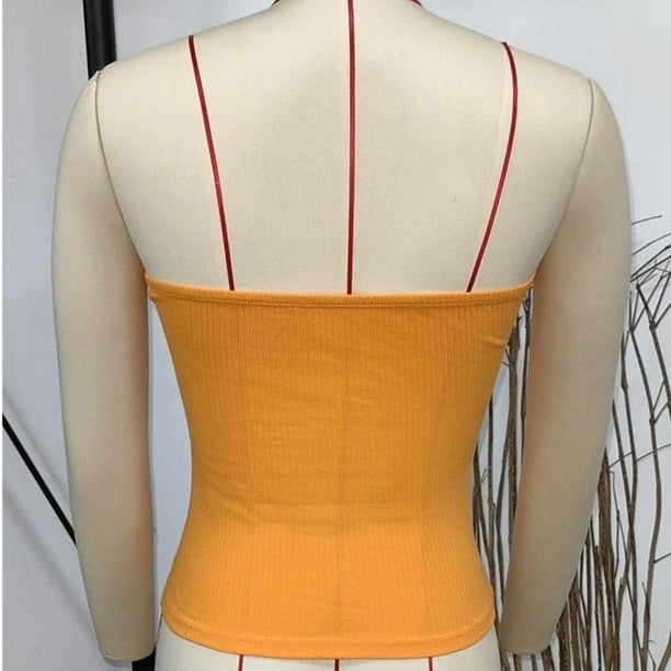 Camiseta sin tirantes NikouMX con nudo torcido para mujer acabado de lujo