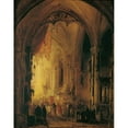 thumbnail image 2 of Georg Gillis van Haanen 12x14 Gold Ornate Wood Frame and Double Matted Museum Art Print Titled - Procession in a Cathedral, 2 of 4