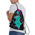 thumbnail image 3 of Kdxio Rex Dinosaur With Sunglasses Print Drawstring Backpack Bag,Waterproof Draw String Back Sack, Gym Drawstring Bags Swim Bag For Unisex, 3 of 9