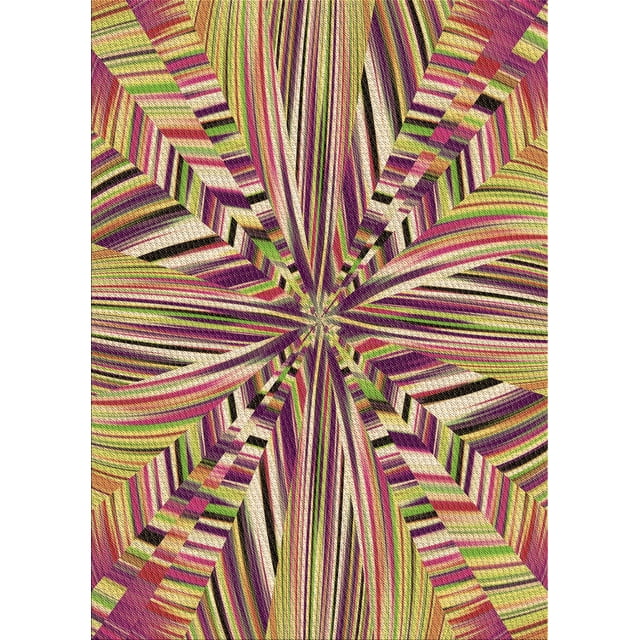 Ahgly Company Tapis d'Intérieur Lavables en Machine, Rectangles Métalliques de Transition Dorés, 3' x 5'