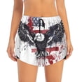 thumbnail image 2 of KLL American Flag Eagle Art Pattern Shorts Women,Athletic Shorts High Waisted Running Shorts Pocket Sporty Short Gym Elastic Workout Shorts-Large, 2 of 7