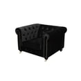 thumbnail image 5 of American Home Classic Claire 15" Velvet and Solid Wood Bench in Gold and Navy, 5 of 11