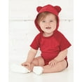 thumbnail image 4 of Fine Jersey Infant Short Sleeve Raglan Bodysuit with Hood & Ears , Vintage Royal / Royal , NB, 4 of 5