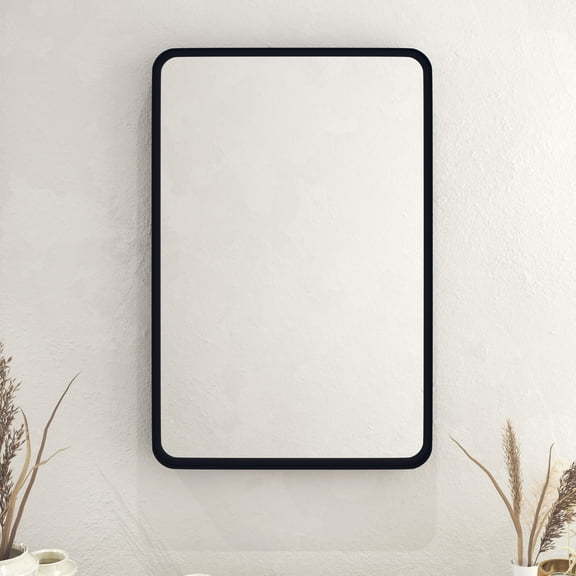 HBCY Creations 20" x 30" Black Mirror for Wall - Sturdy Metal Framed Mirror - Rectangle Mirror with Metal Frame for Bathroom, Entryway, Living Room & More!
