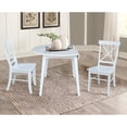 thumbnail image 2 of 42" Round Solid Wood Dual Drop Leaf Table with 2 Chairs in White, 2 of 6