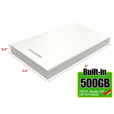 Avolusion HD250U3-WH 500GB USB 3.0 Portable External Gaming Hard Drive (for XBOX Series X|S, Pre-Formatted) - 2 Year Warranty