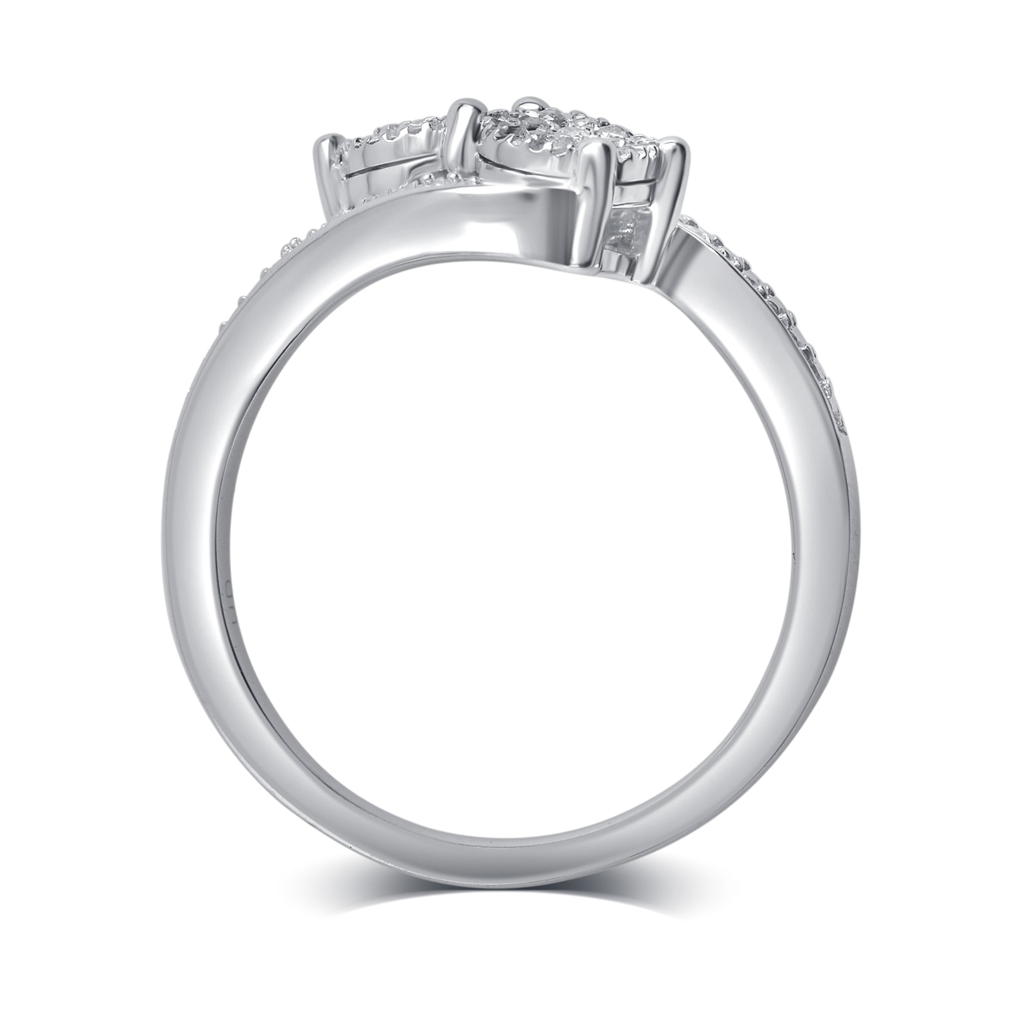 Arista 1/6 Ct Diamond White Composite Two-Stone Women's Ring in Sterling Silver (I-J, I2-I3)
