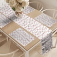 thumbnail image 2 of Ambesonne Shabby Flora Table Runner & Placemats, Rose Blooms, Placemat 4 pcs + Runner 12"x90", Dark Coral Pale Blue, 2 of 2