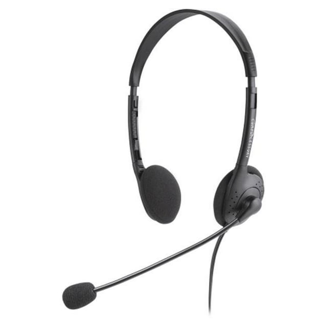 Lightweight Stereo Headphones with Microphone 71 in. Cord BK