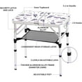 thumbnail image 4 of Folding Camping Table 2ft Portable Pinic Table Adjustable Height Small Card Table Aluminum Foldable Lightweight with Carry Handle for Outdoor Indoor Hiking Camp BBQ Beach (Blooming Floral), 4 of 12