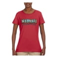 thumbnail image 2 of Wild Bobby Godfidence- Knowing I Can't But He Can Blue and Brown Cheetah Print Inspirational/Christian Women Graphic Tee, Red, Small, 2 of 6