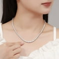 thumbnail image 6 of TIIFSWHS Tennis Necklace For Women Gold/Silver Plated Rhinestone Choker Necklaces Zirconia Cut Diamond Chain Wedding Jewelry For Women Simple Diamond Necklaces for Women Men's Je, 6 of 9