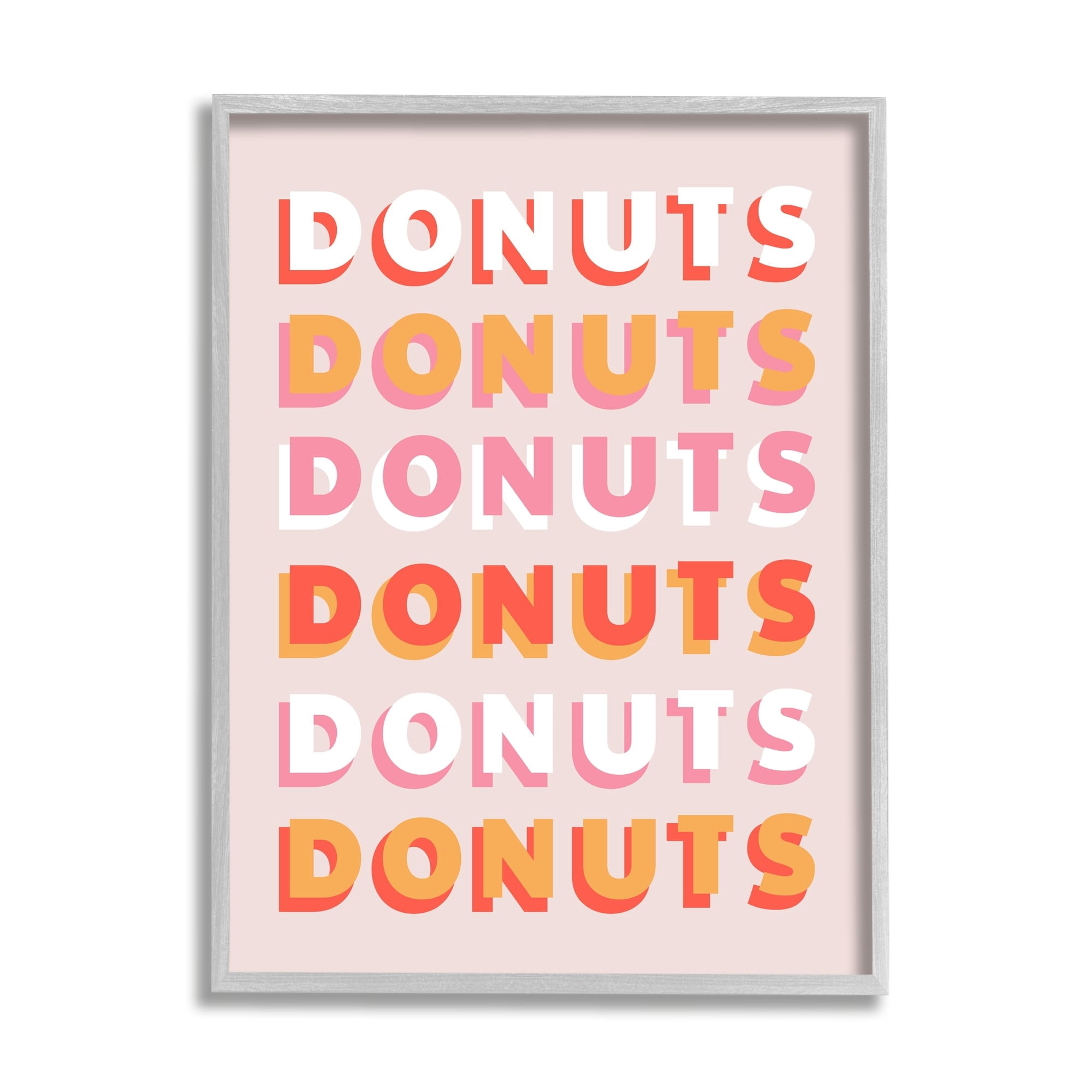 Stupell Industries Orange Pink Donuts Text Pattern Design , 11 x 14, Design by CAD Designs