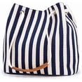 thumbnail image 2 of CoCopeanut Canvas Handbag for Women Casual Shoulder Bag Striped Crossbody Bag Commuter Satchel Large Capacity Tote Bag Purse, 2 of 7