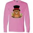 thumbnail image 3 of Inktastic Groundhog Day with Groundhog in Top Hat Long Sleeve T-Shirt, 3 of 5