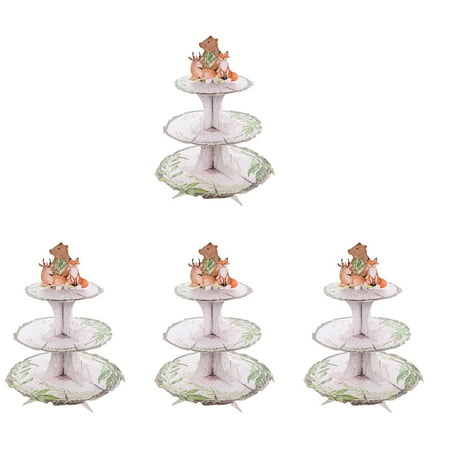 

NICEXMAS 4pcs Decorative Dessert Stand Paper Cupcake Stand Party Dessert Serving Stand Creative Cake Holder