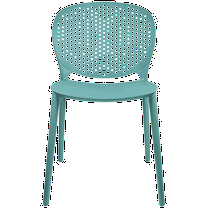 2xhome Modern Pool Patio Chair, Contemporary Plastic Armless Dining Accent Side Chair for Indoor or Outdoor Use, Teal, Set of 1, 1 piece