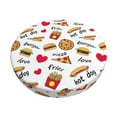 thumbnail image 2 of Xecao's Fast Food Print Stool Covers offer stylish, washable protection for PU round bar stools, perfect for home or commercial use., 2 of 7