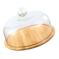 thumbnail image 3 of 1Set Snack Tray Wood Clear Glass Covered Cake Plate 24cm for Parties and Weddings, 3 of 9