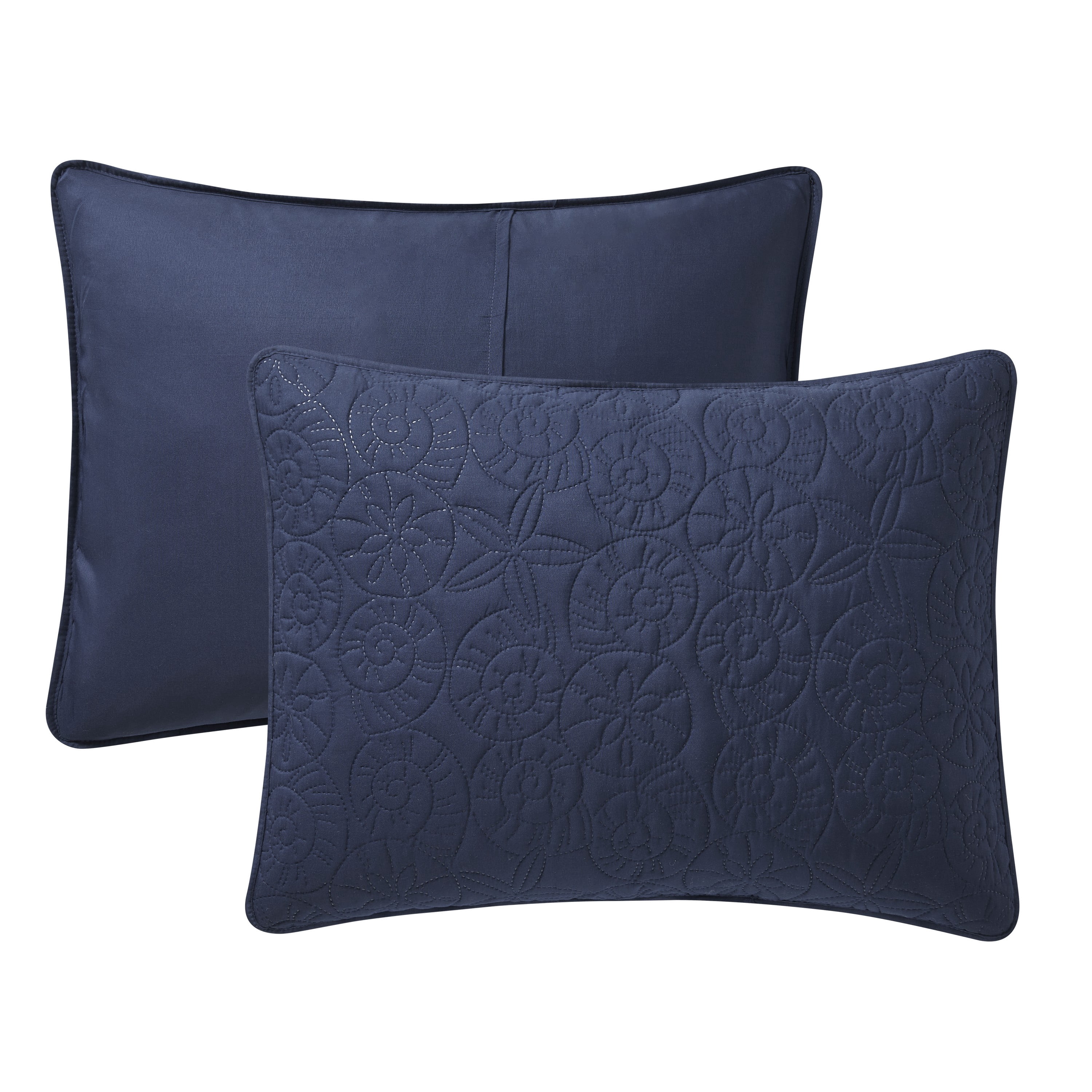 VCNY Home Seashell Coastal 3-Piece Navy Textured Seashell Quilt Set, Full/Queen, Adult, Unisex