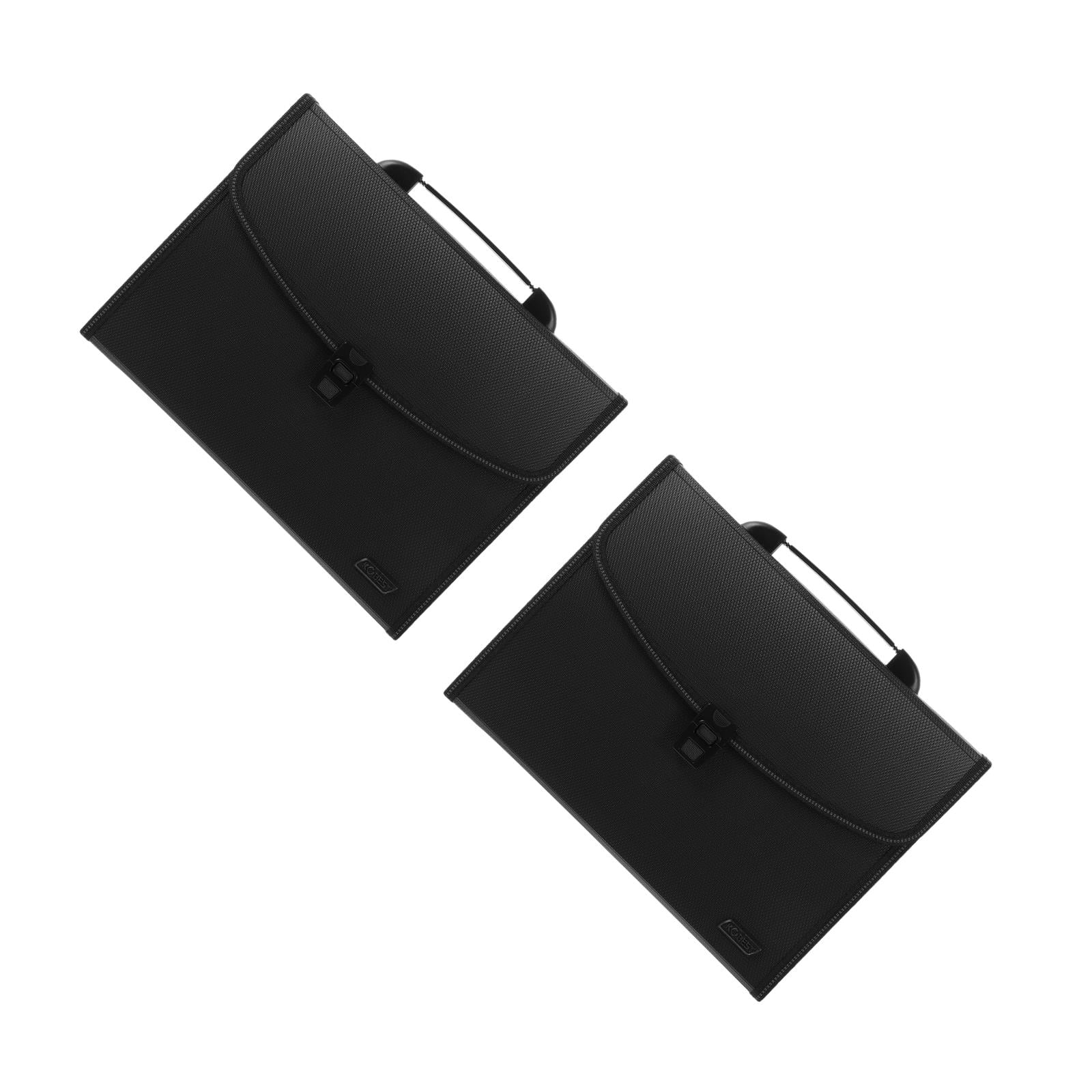 Set of 2 File Folder Tabs Office Files Black Pocket Folders