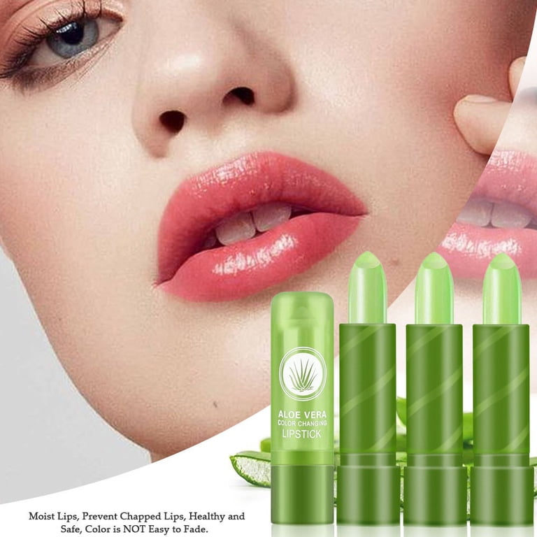 HYLLai 3Pcs Aloe Vera Tinted Lip Balms PH Lip Color Changing Lipstick Balm  Stain Gift Set Queen for Women Girls Long Lasting Color Change Light Pink  Lipstick Lip Tint Plumper Gloss -