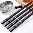 thumbnail image 6 of GQDIN Stainless Steel Chopsticks,1 Pairs Reusable metal chopsticks Dishwasher Safe,Cute Laser Engraved Non-slip Japanese Korean Chinese Chopstick for Cooking Eating,Beginners and Adults,9.45", 6 of 6
